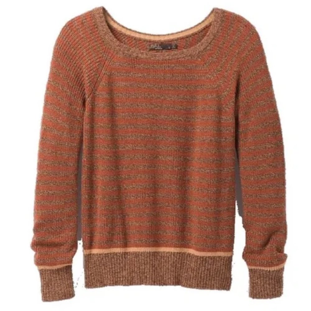 Prana Gadie Striped Knit Sweater in Sundried - Size XS